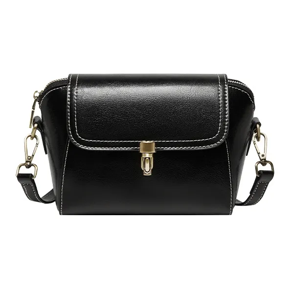 Narandu Cow Leather Patchwork Synthetic Leather Small Square Bag Crossbody Bag Shoulder Bag Mini Women's Midnight Black-0