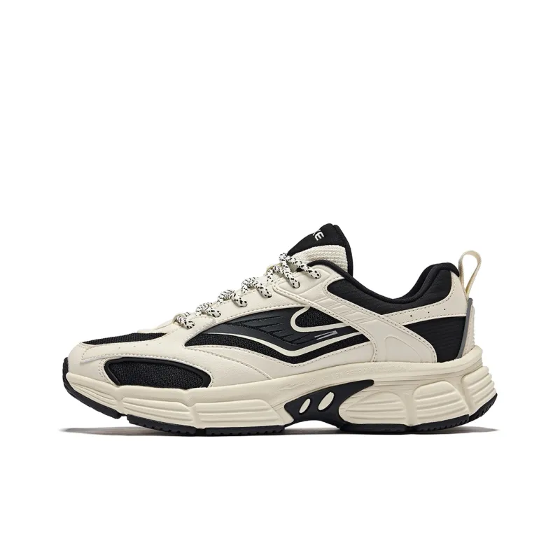 Erke Era Abrasion Resistant Coverage Low Top Casual Shoes Men's Cotton White Jet Black-0