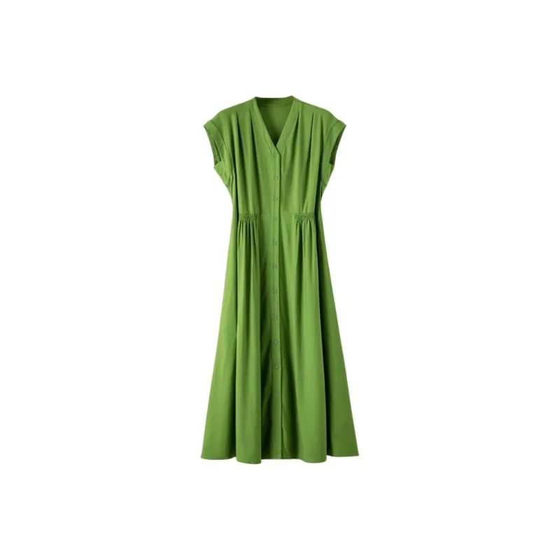 Late White Sleeveless Dress Women's-0