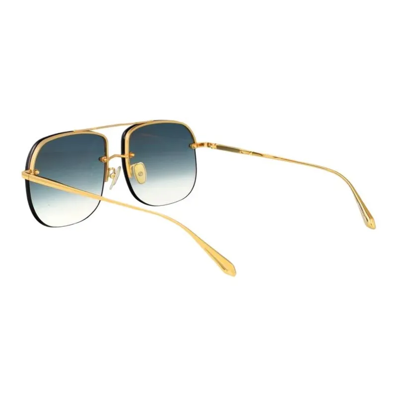 Linda Farrow Titanium Aviator Sunglasses Men's Gold-2