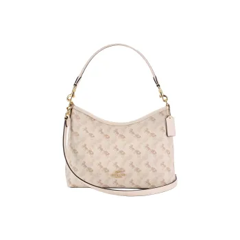 COACH LAUREL Canvas With Leather Shoulder Bag Tubas Women's Milk White