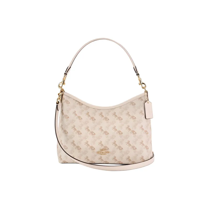COACH LAUREL Canvas With Leather Shoulder Bag Tubas Women's Milk White-0