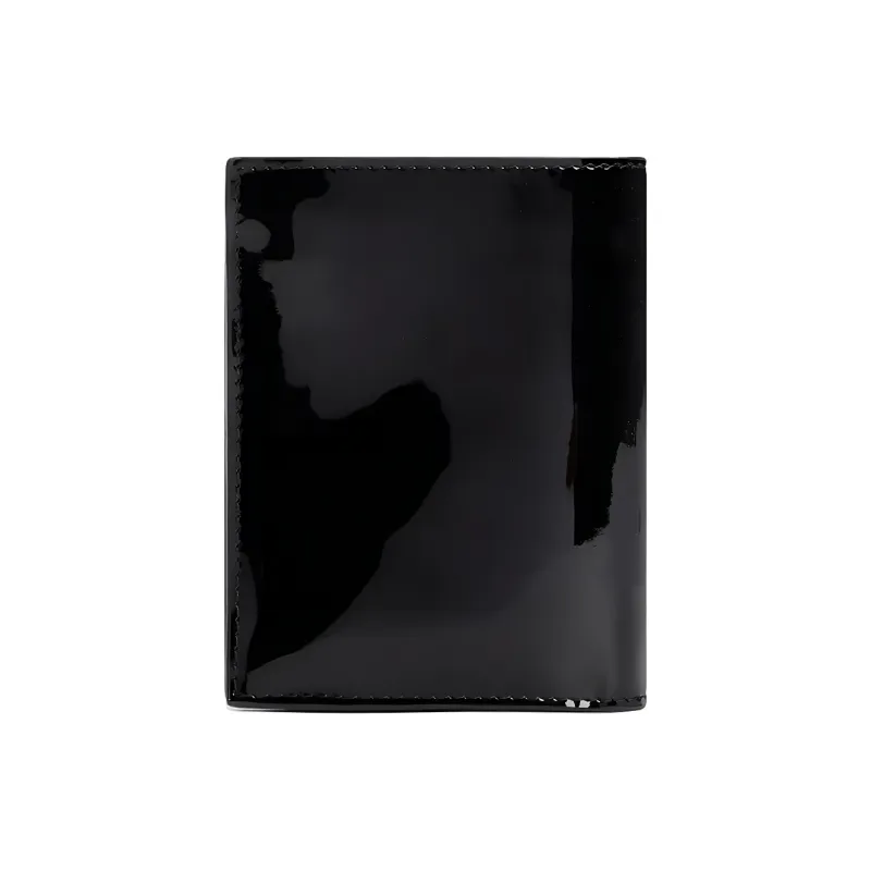 PRADA Patent Leather Calfskin Wallet Women's Black-1