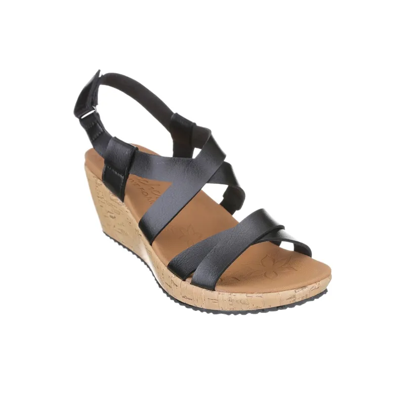 Skechers Beverlee One Strap Sandals Women's Black-2