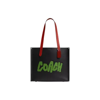 COACH Relay Leather Tote Bag, Shopping Bag, Shoulder Bag Tubas Men's Black Multicolor