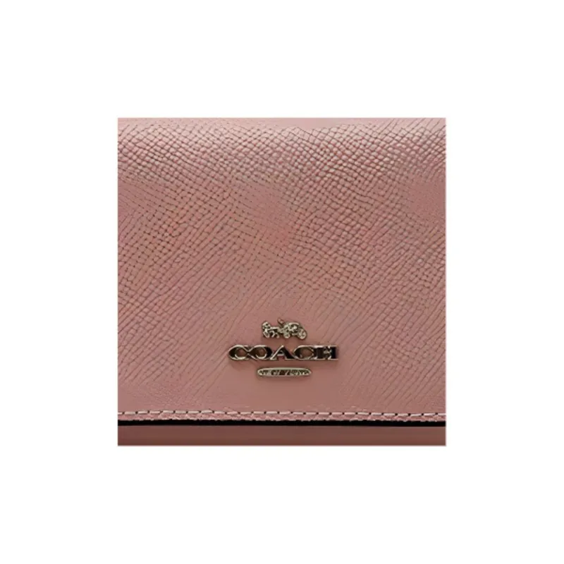 COACH Trifold Wallet Leather Wallet Mini Women's Pink-4