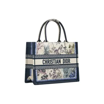 DIOR BookTote Cotton Tote Bag, Shopping Bag, Handbag Medium Size Women's Multicolor