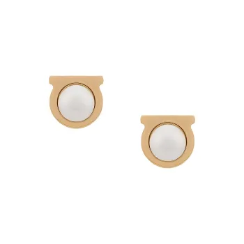 FERRAGAMO Brass Stud Earrings Women's Gold