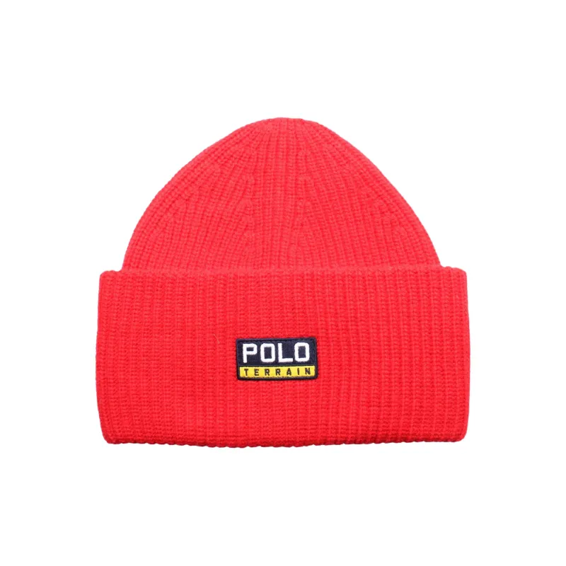 Polo Ralph Lauren Knitted Fabric, Wool, Cashmere Beanies Men's Red-1