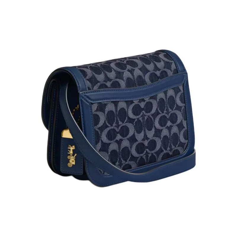 COACH IDOLSignature Denim Fabric Crossbody Bag, Shoulder Bag Trumpets Women's Blue-1