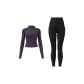 Dark Eggplant Purple Coat+Starburst Black Ankle-Length Pants