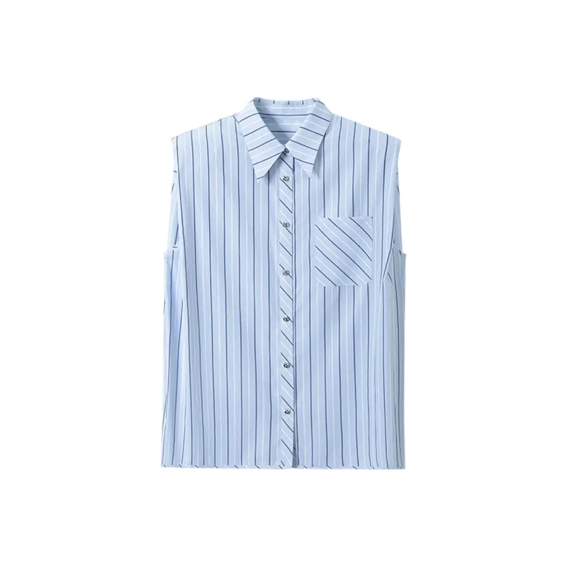 SHUXI Sleeveless Shirt Women's Frost Blue-0