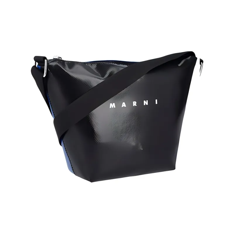 MARNI Polyester Crossbody Bags Women's Black & Blue-0