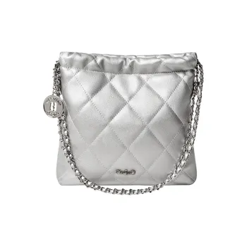Narandu Cow Leather Chain Bag Bucket Bag Shoulder Bag Crossbody Bag Small Size Women's Space Silver/Midnight Black/Ecru