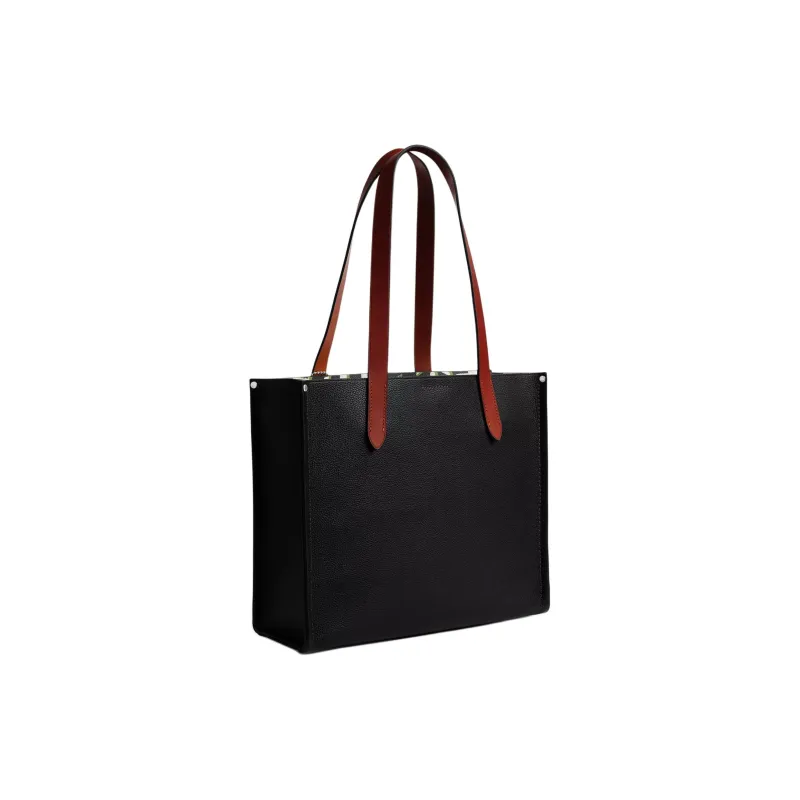 COACH Relay Leather Tote Bag, Shopping Bag, Shoulder Bag Tubas Men's Black Multicolor-1