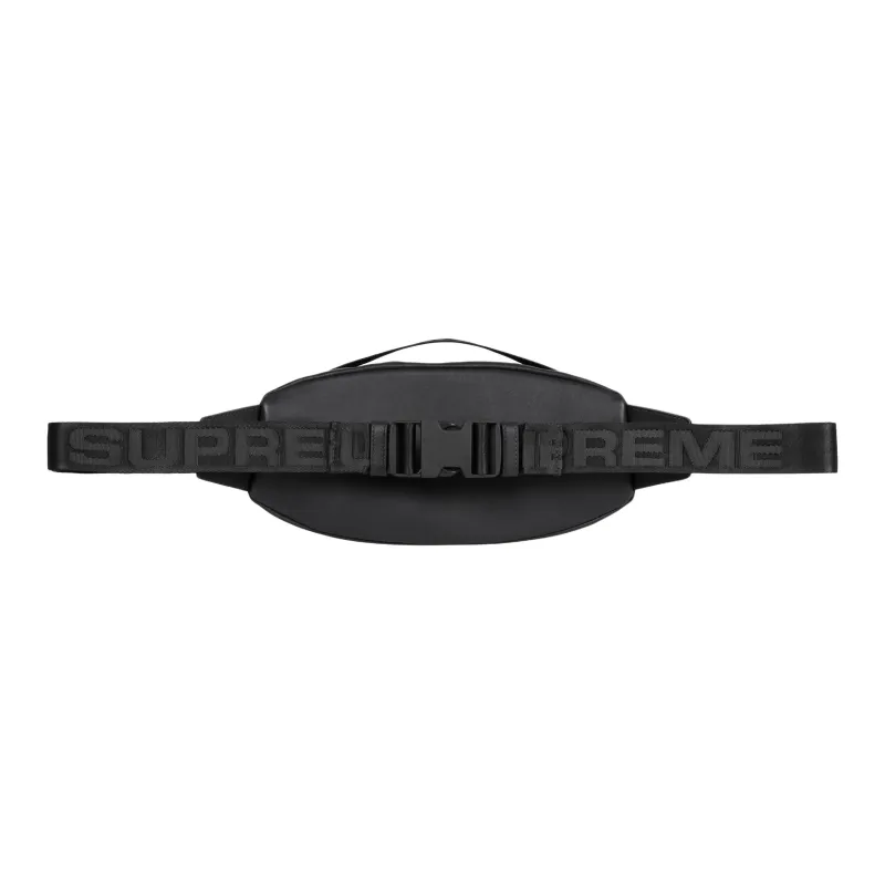 Supreme Cow Leather Fanny Pack Unisex Black-2