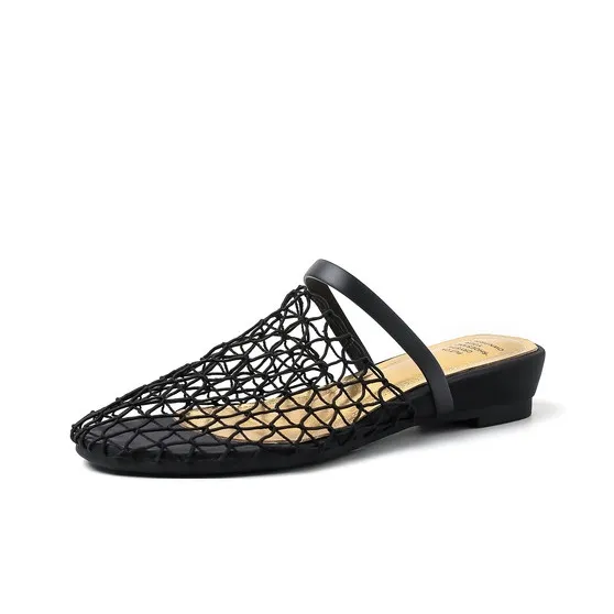 BalletCat Rubber Sole Abrasion Resistant Closed Toe Slippers Women's Black-0