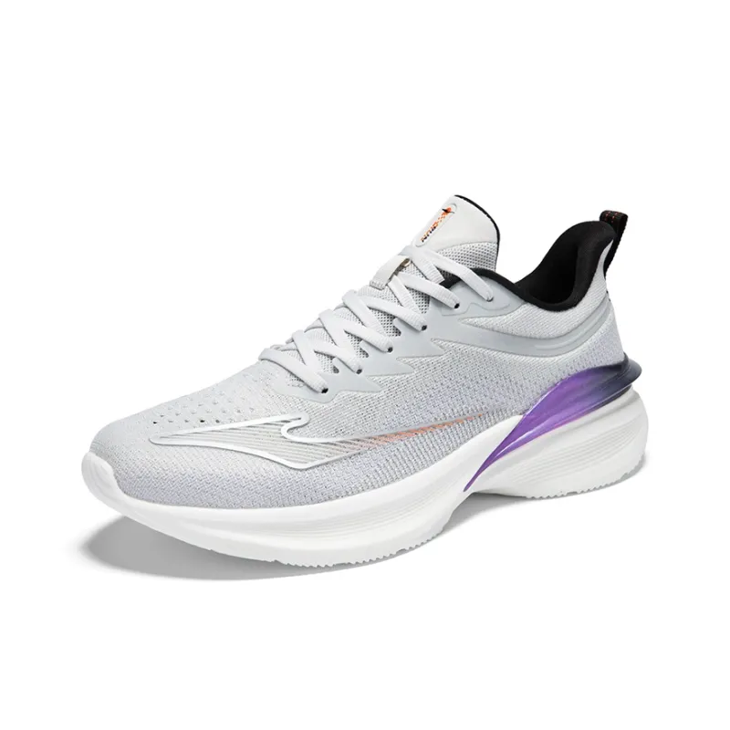 Erke Cushioning, Breathable, Lightweight Low Top Casual Running Shoes Men's Pencil Gray Medium Purple-3