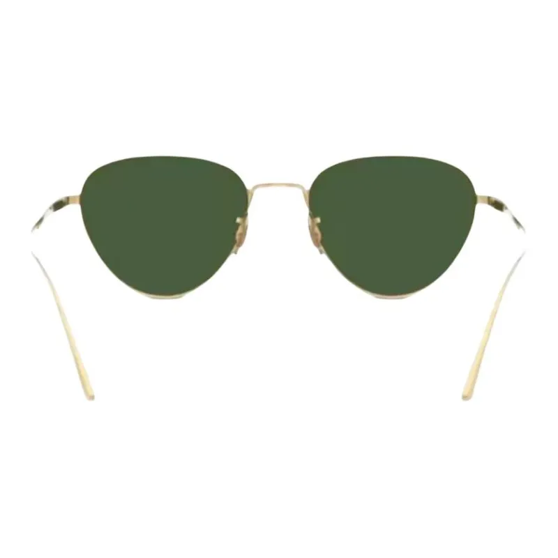 Oliver Peoples Steel Irregular Shape Sunglasses Women's Gold-2