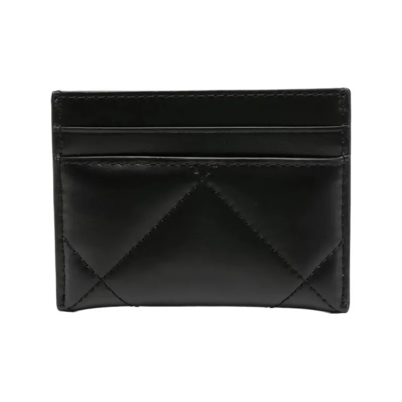 TORY BURCH Kira Cow Leather Card Holder Unisex Black-1