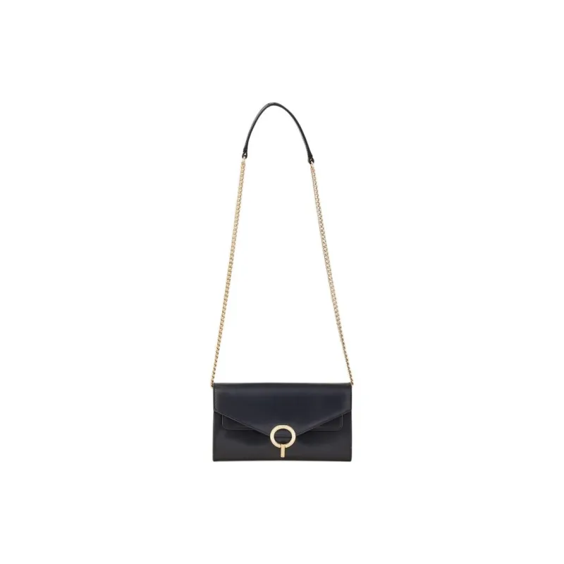 Sandro Cow Leather Shoulder Bag Trumpets Women's Black-0