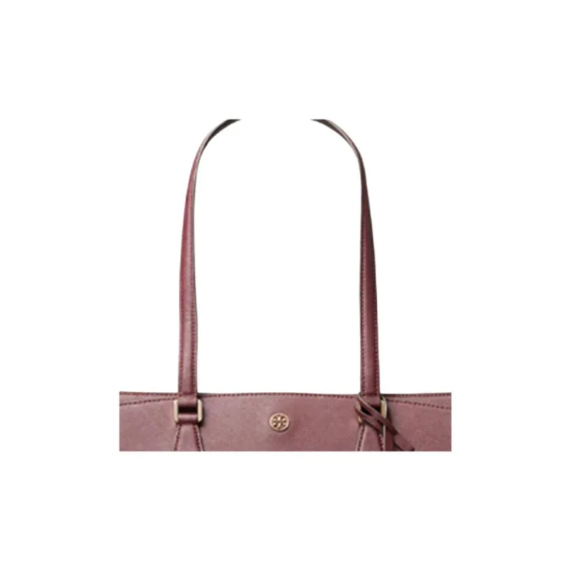 TORY BURCH Robinson Leather Tote Bag, Shoulder Bag Women's Burgundy-4