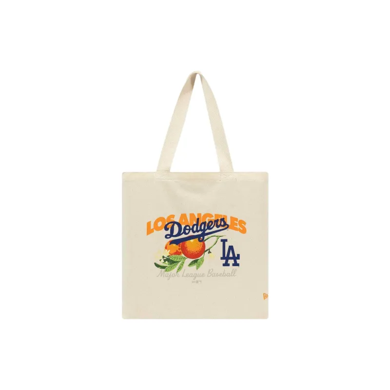 New Era MLB Collaboration Cotton Tote Bag, Shopping Bag, Handbag, Shoulder Bag Unisex Ecru-0