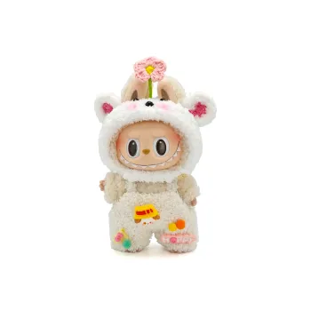 Modified Baby POP MART LABUBU THE MONSTERS Floral Doodle Heartbeat Macaron Vinyl Face Confirmed Style Hang Tag Box 17cm