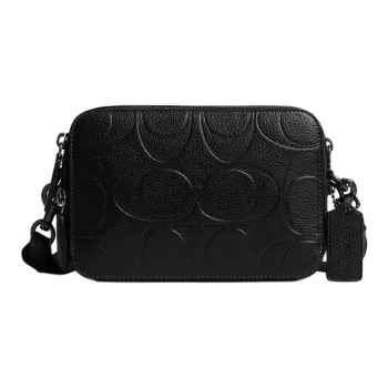 COACH Charter Leather Shoulder Bag Trumpets Men's Black