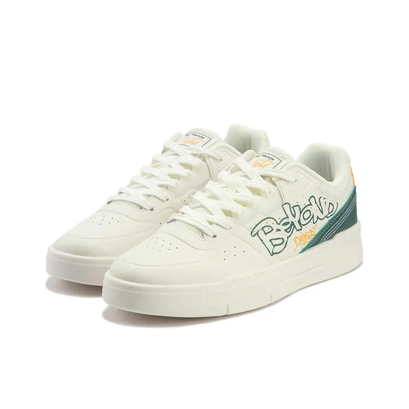 361° Wear Resistant Low Top Skateboard Shoes Men's White Green-2