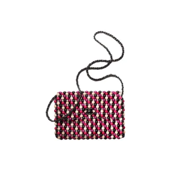 CHANEL Wooden Rhinestone Shoulder Bag, Crossbody Bag Women's Dark Pink/Purple/Black/Beige