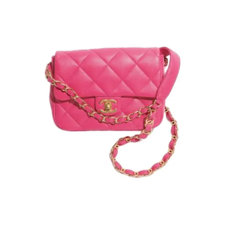 CHANEL Classic Flap CF Lambskin Shoulder Bag, Crossbody Bag Mini Women's Pink-1