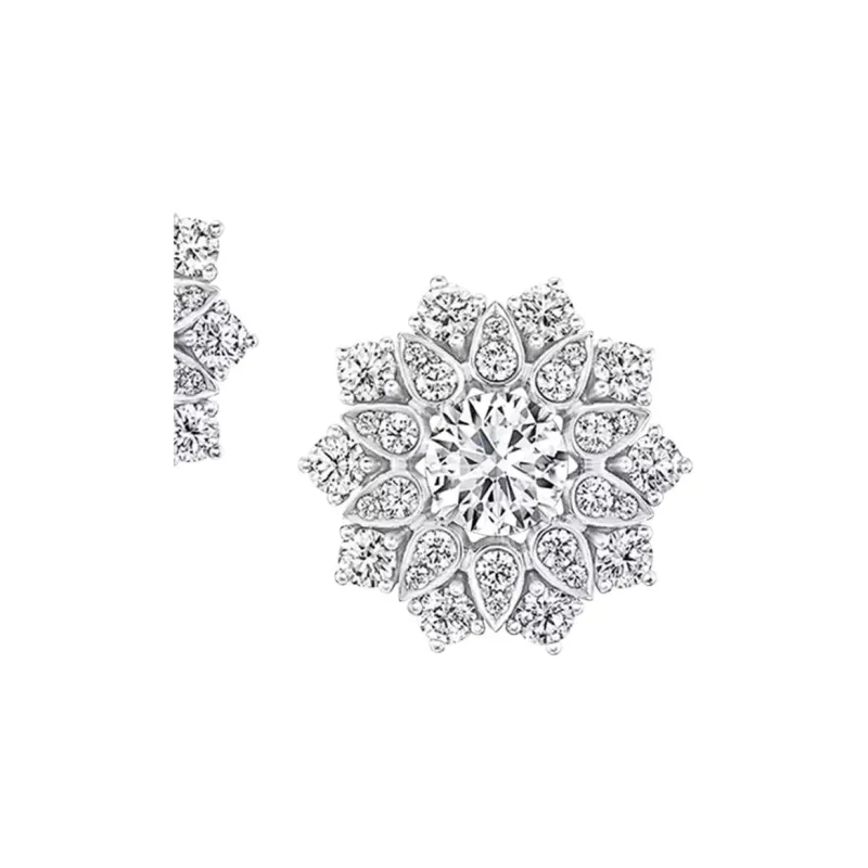 HARRY WINSTON Platinum Earrings Women's Silver-2