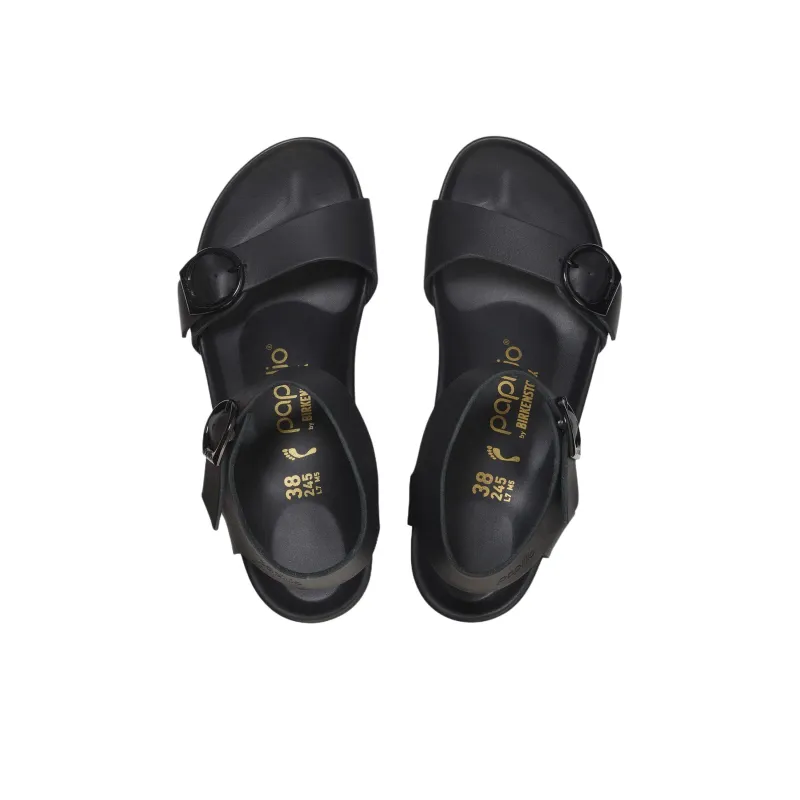 Birkenstock Soley Ring Buckle One Strap Sandals Women's Black-3