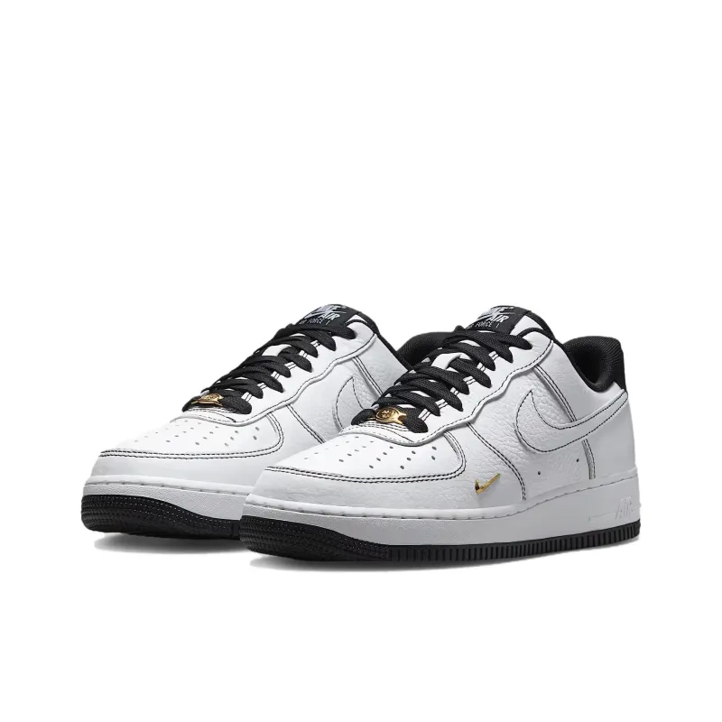 Nike Air Force 1 Abrasion Resistant Breathable Low Top Skateboard Shoes Women's Black White-2