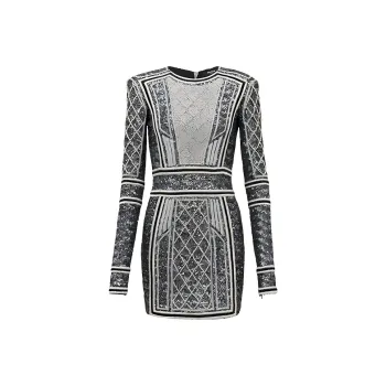 BALMAIN Long-Sleeved Dresses Women's Gray