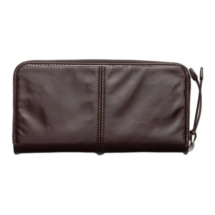 PRADA Cow Leather Wallet Unisex Dark Brown-2