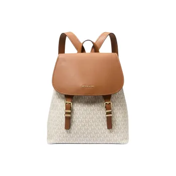 MICHAEL KORS Artificial Leather Backpack Medium Size Women's Vanilla White & Acorn Brown