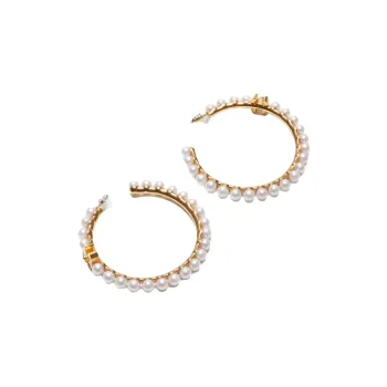 CHANEL Gold Plated Earrings Women's Gold