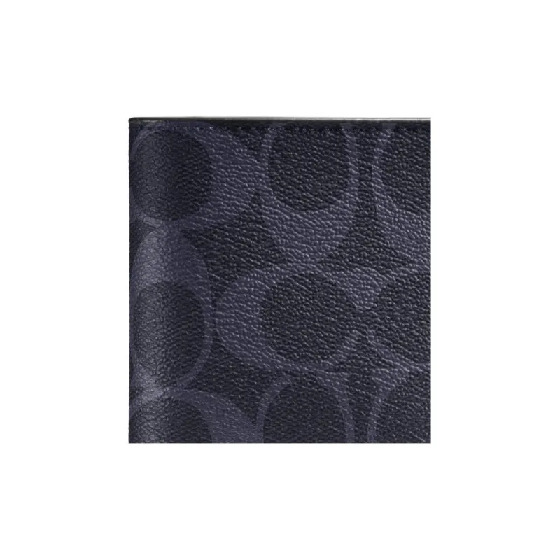 COACH Coated Canvas Wallet Mini Men's Midnight Blue-3
