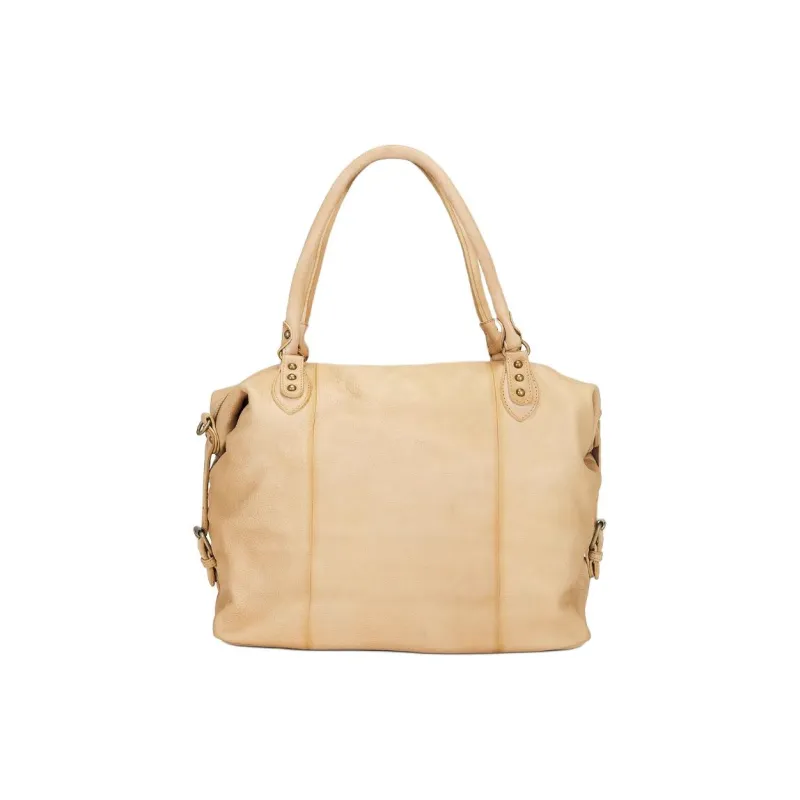 FREE PEOPLE Calfskin Handbag Trumpets Women's Brown Yellow-2