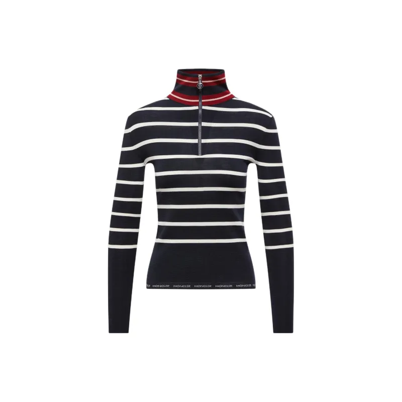 Moncler Sweaters Women's Blue With White Lettering-0