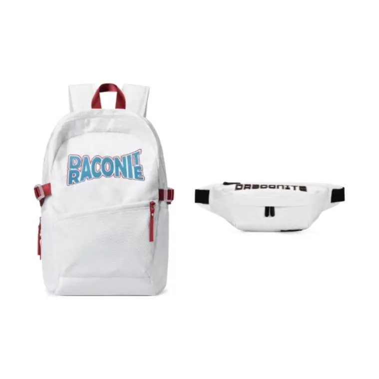 DRACONITE Embroidery Student Backpack Regular Unisex Blue White Color Blocking-62