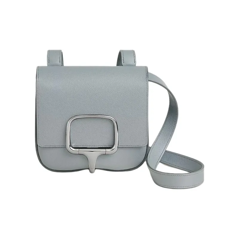 HERMES Della Cavalleria Epsom Calfskin Shoulder Bag Mini Women's Glacier Blue-0