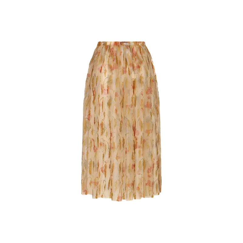 DIOR Casual Long Skirts Women's Orange-1
