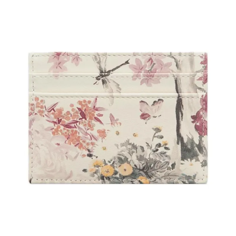 DIOR Caro Calfskin Card Holder Women's White & Multicolor-1