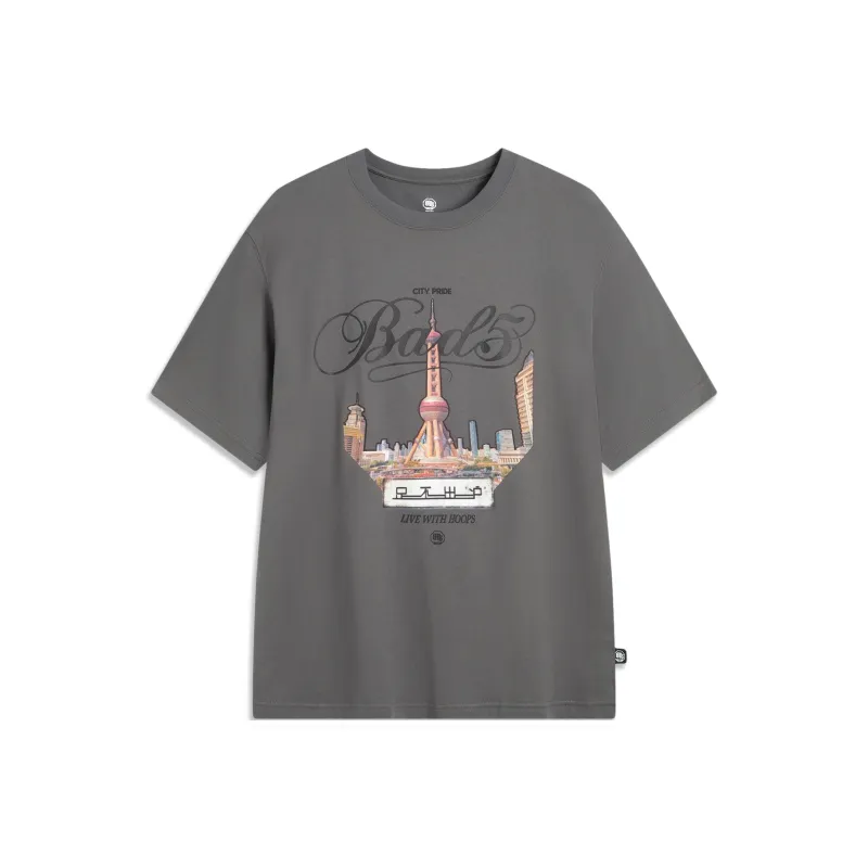 LINING BadFive T Shirts Men Coal Smoke Gray-0
