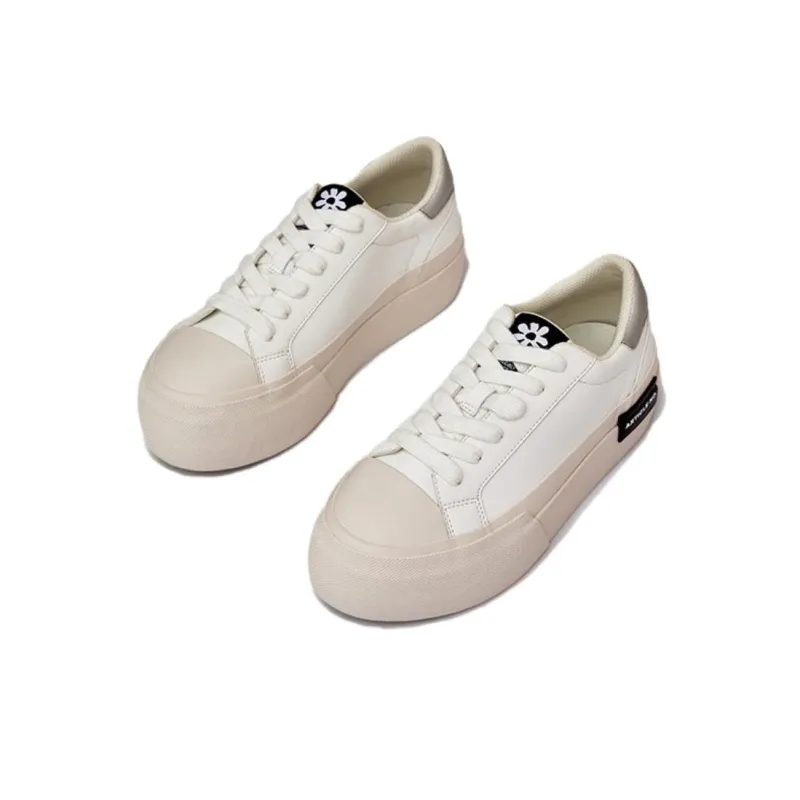 ARTICLE NO. O.G.CLASSIC Slip Resistant Height Increasing Low Top Skateboard Shoes Women's Ghost White-1