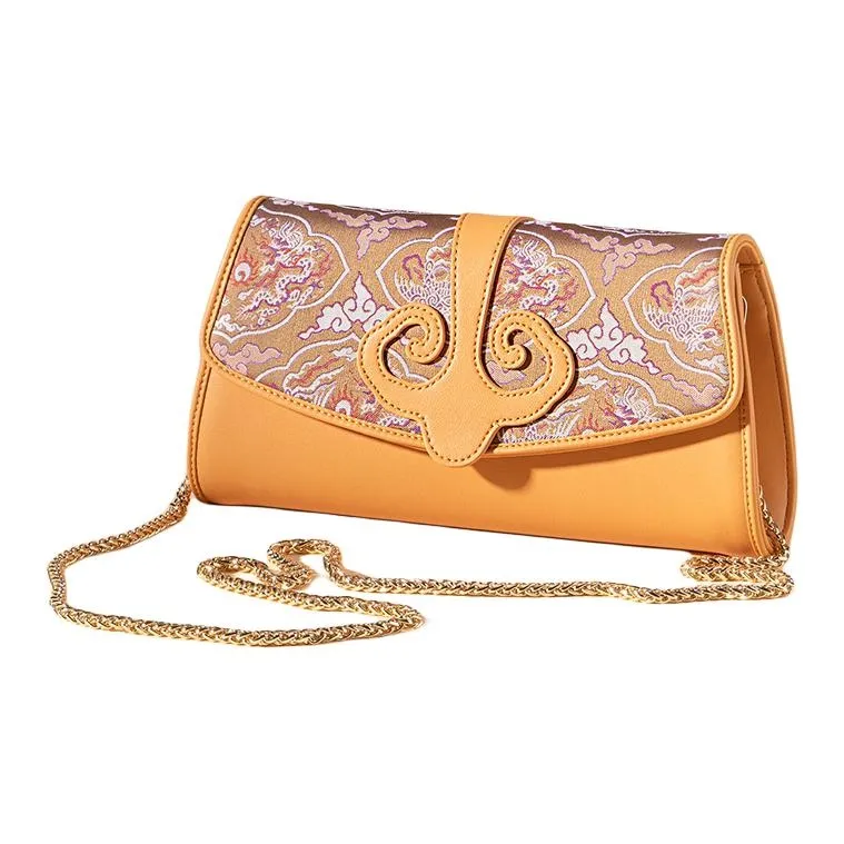 Shanghai Story Clutch Mulberry Silk Women's Sun Orange-1