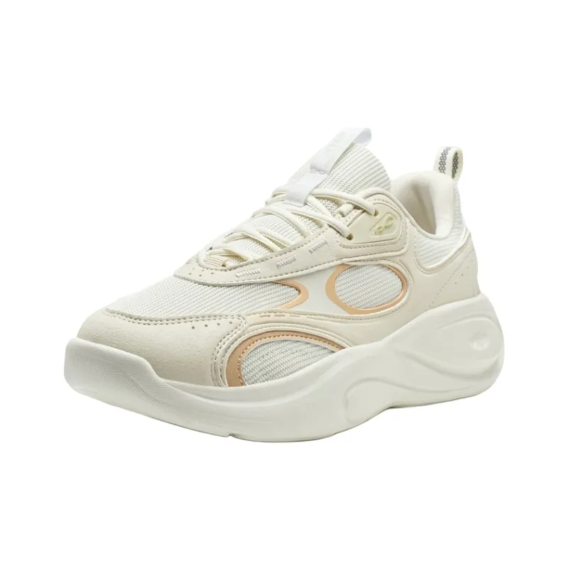 XTEP Star Meteorite Lite Wear resistant And Lightweight Low Top Casual Shoes Women's Tea White With Off White Gray-1